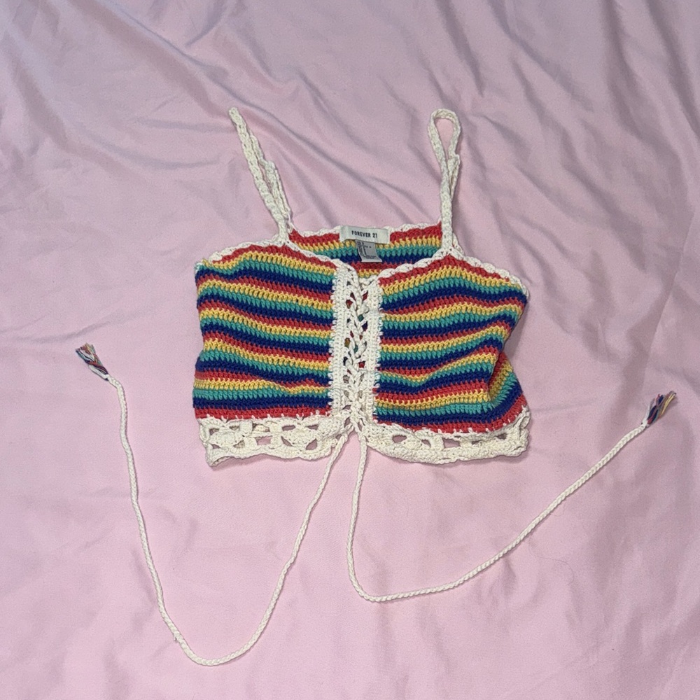 Forever 21 Multicolor Crochet Top